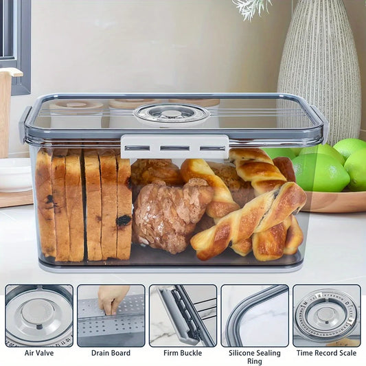 1 airtight bread box - leak proof, portable bread, toasted bread, and baked goods storage container - freshness